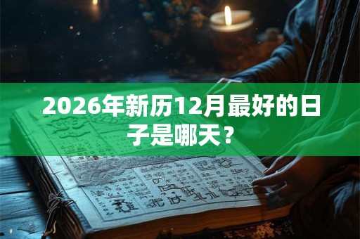 2026年新历12月最好的日子是哪天？