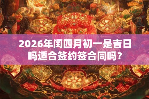 2026年闰四月初一是吉日吗适合签约签合同吗？