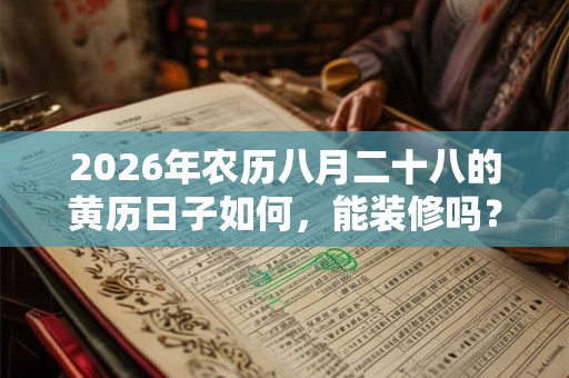 2026年农历八月二十八的黄历日子如何，能装修吗？