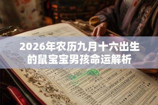 2026年农历九月十六出生的鼠宝宝男孩命运解析