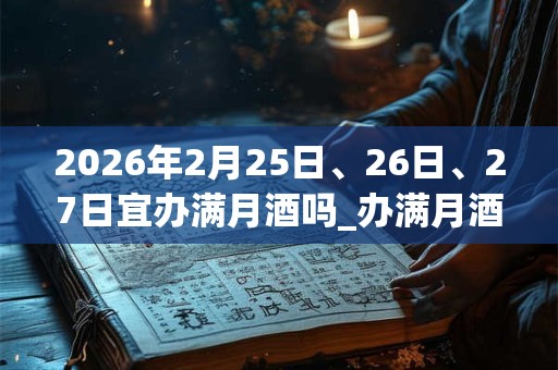 2026年2月25日、26日、27日宜办满月酒吗_办满月酒好不好