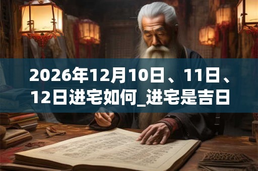 2026年12月10日、11日、12日进宅如何_进宅是吉日吗 2026年12月10日、11日、12日进宅如何_进宅是吉日吗