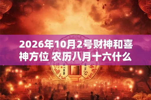 2026年10月2号财神和喜神方位 农历八月十六什么时辰吉 2026年10月2号财神和喜神方位 农历八月十六什么时辰吉