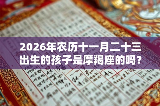 2026年农历十一月二十三出生的孩子是摩羯座的吗？