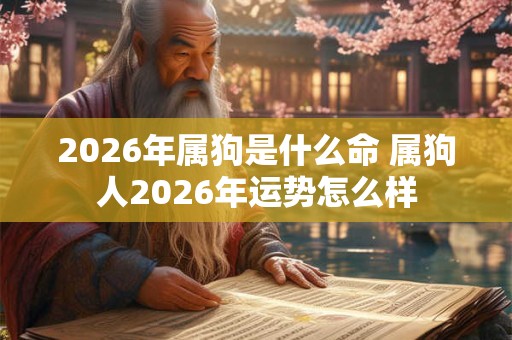 2026年属狗是什么命 属狗人2026年运势怎么样
