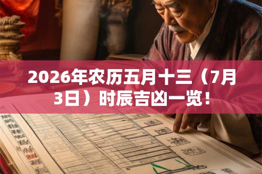 2026年农历五月十三（7月3日）时辰吉凶一览！