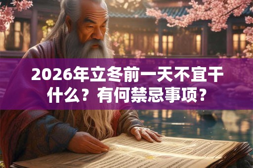 2026年立冬前一天不宜干什么?有何禁忌事项? 2026年立冬前一天不宜干什么?有何禁忌事项?