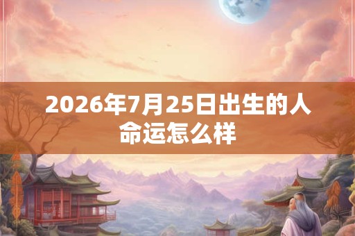 2026年7月25日出生的人命运怎么样 2026年7月25日出生的人命运怎么样
