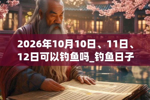 2026年10月10日、11日、12日可以钓鱼吗_钓鱼日子好吗