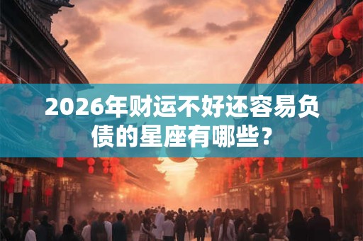 2026年财运不好还容易负债的星座有哪些？