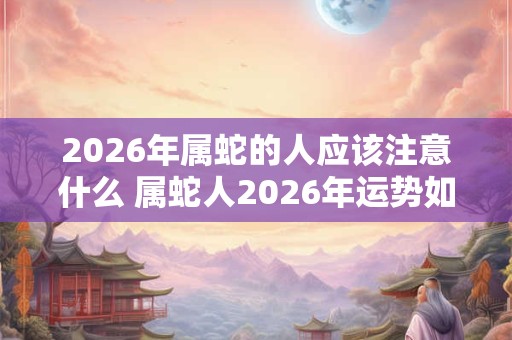 2026年属蛇的人应该注意什么 属蛇人2026年运势如何