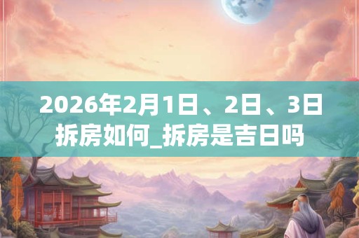 2026年2月1日、2日、3日拆房如何_拆房是吉日吗