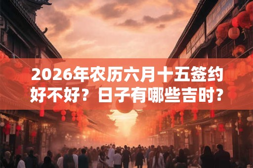 2026年农历六月十五签约好不好？日子有哪些吉时？