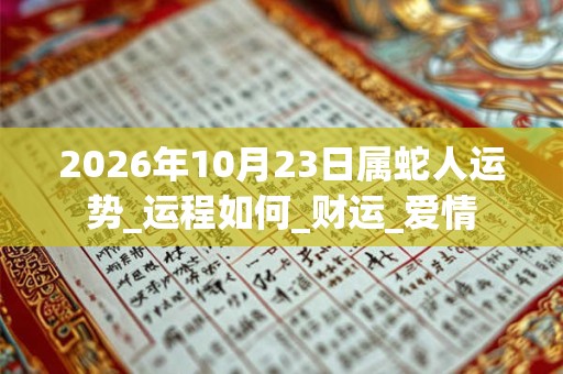 2026年10月23日属蛇人运势_运程如何_财运_爱情 2026年10月23日属蛇人运势_运程如何_财运_爱情