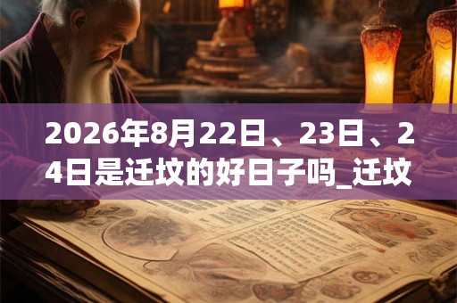 2026年8月22日、23日、24日是迁坟的好日子吗_迁坟可以吗