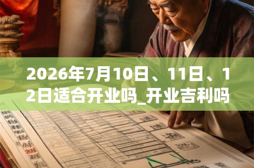 2026年7月10日、11日、12日适合开业吗_开业吉利吗