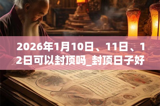 2026年1月10日、11日、12日可以封顶吗_封顶日子好吗
