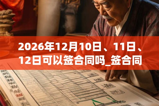 2026年12月10日、11日、12日可以签合同吗_签合同日子好吗