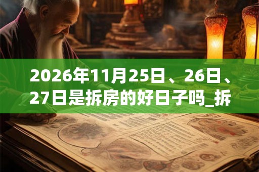 2026年11月25日、26日、27日是拆房的好日子吗_拆房可以吗