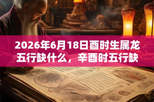2026年6月18日酉时生属龙五行缺什么，辛酉时五行缺什么