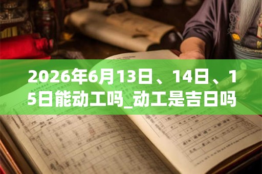 2026年6月13日、14日、15日能动工吗_动工是吉日吗