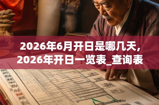 2026年6月开日是哪几天,2026年开日一览表_查询表
