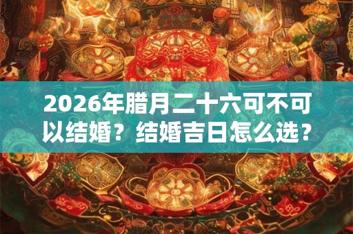 2026年腊月二十六可不可以结婚？结婚吉日怎么选？