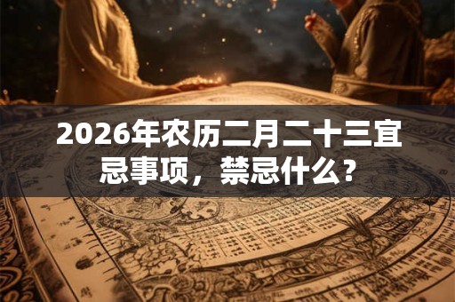2026年农历二月二十三宜忌事项，禁忌什么？