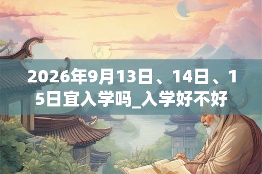 2026年9月13日、14日、15日宜入学吗_入学好不好