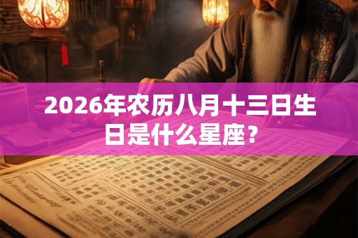 2026年农历八月十三日生日是什么星座？