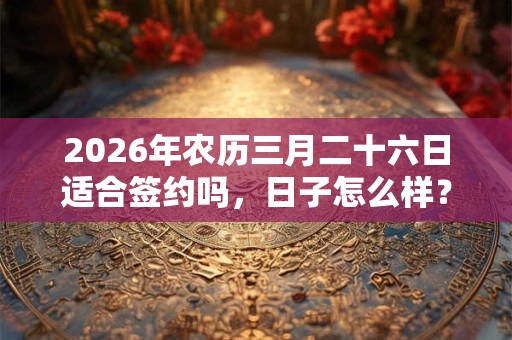2026年农历三月二十六日适合签约吗，日子怎么样？