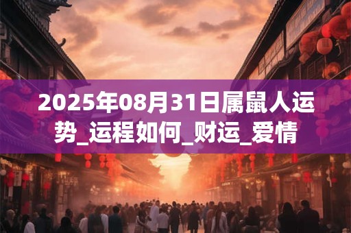 2026年08月31日属鼠人运势_运程如何_财运_爱情