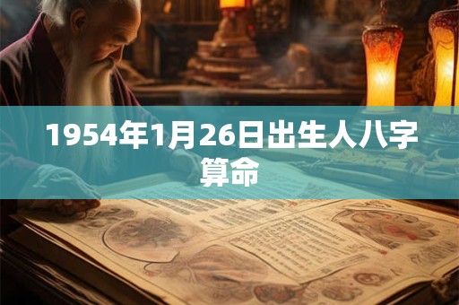 1954年1月26日出生人八字算命