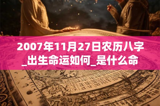 2007年11月27日农历八字_出生命运如何_是什么命