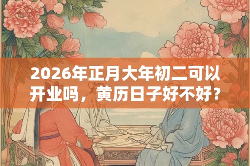 2026年正月大年初二可以开业吗，黄历日子好不好？