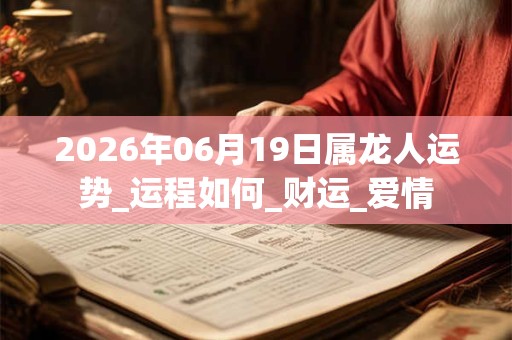 2026年06月19日属龙人运势_运程如何_财运_爱情