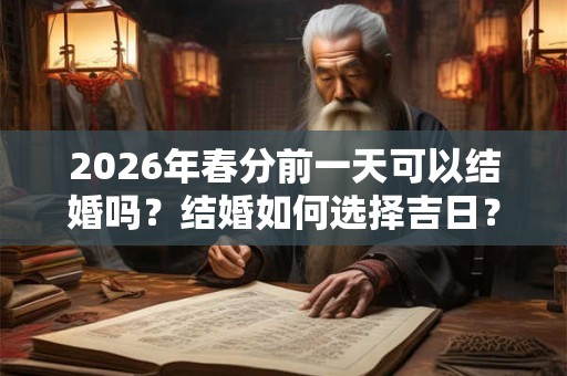 2026年春分前一天可以结婚吗？结婚如何选择吉日？