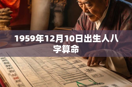 1959年12月10日出生人八字算命 1959年12月10日出生人八字算命