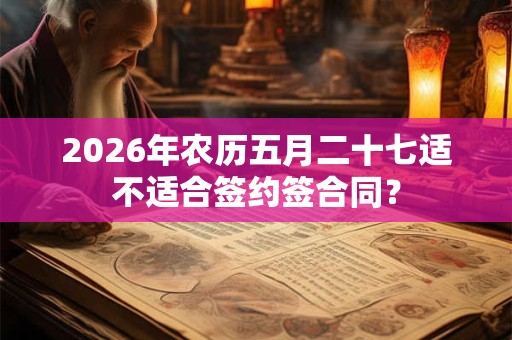 2026年农历五月二十七适不适合签约签合同？