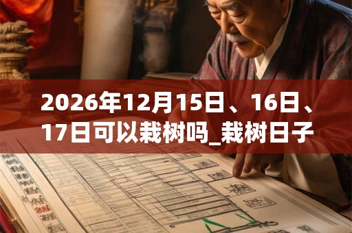 2026年12月15日、16日、17日可以栽树吗_栽树日子好吗