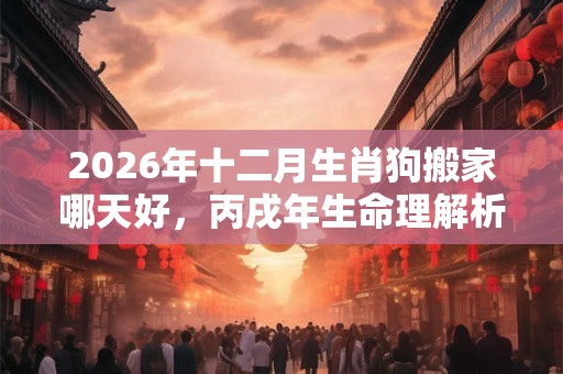 2026年十二月生肖狗搬家哪天好，丙戌年生命理解析