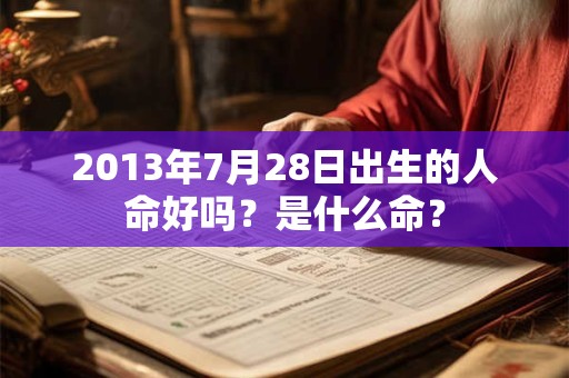 2013年7月28日出生的人命好吗？是什么命？