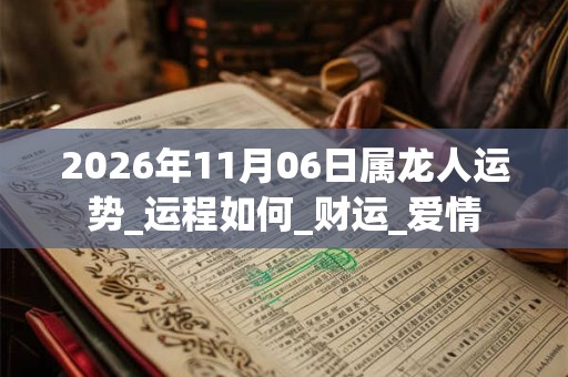 2026年11月06日属龙人运势_运程如何_财运_爱情