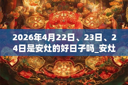 2026年4月22日、23日、24日是安灶的好日子吗_安灶可以吗