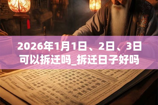 2026年1月1日、2日、3日可以拆迁吗_拆迁日子好吗