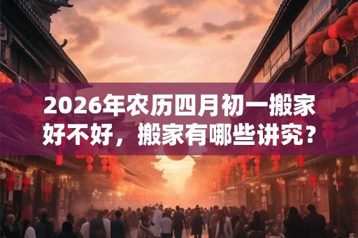 2026年农历四月初一搬家好不好，搬家有哪些讲究？