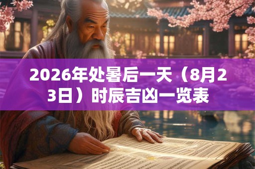 2026年处暑后一天（8月23日）时辰吉凶一览表