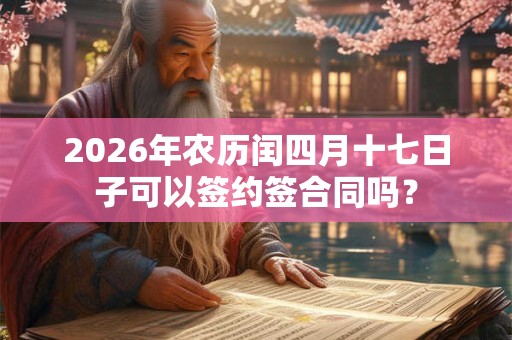 2026年农历闰四月十七日子可以签约签合同吗？