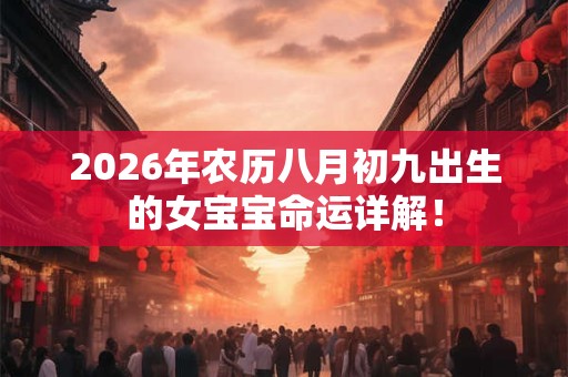 2026年农历八月初九出生的女宝宝命运详解！