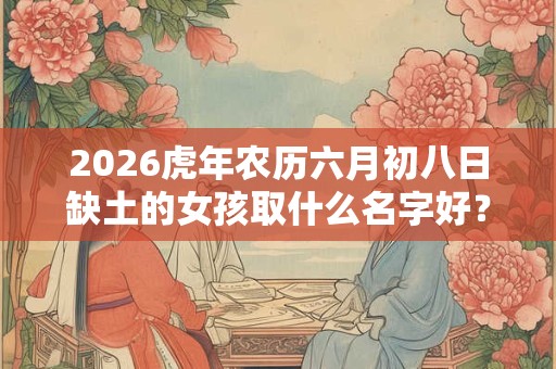 2026虎年农历六月初八日缺土的女孩取什么名字好？